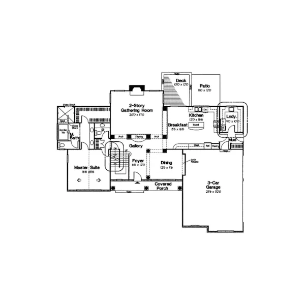 Southern House Plan First Floor - Montecito Luxury Home 038D-0747 - Shop House Plans and More