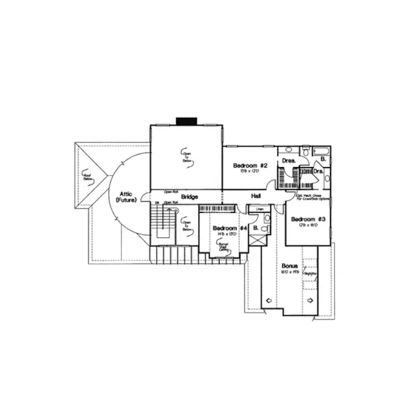 Southern House Plan Second Floor - Montecito Luxury Home 038D-0747 - Shop House Plans and More