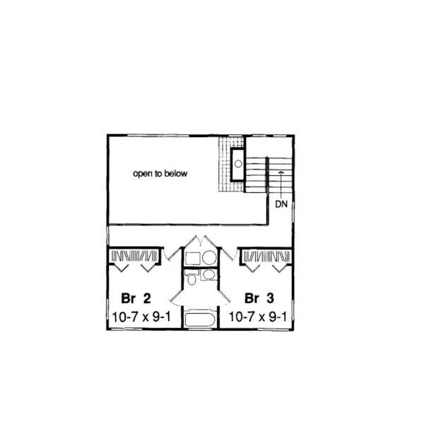 Traditional House Plan Second Floor - Idyllwild Vacation Cabin Home 038D-0751 - Search House Plans and More