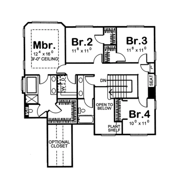 Traditional House Plan Second Floor - Thornburg Lake Traditional Home 038D-0753 - Shop House Plans and More