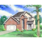 Traditional House Plan Front of Home - Thornburg Lake Traditional Home 038D-0753 - Shop House Plans and More