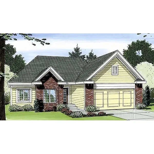 Traditional House Plan Front of Home - Wald Traditional Ranch Home 038D-0754 - Shop House Plans and More