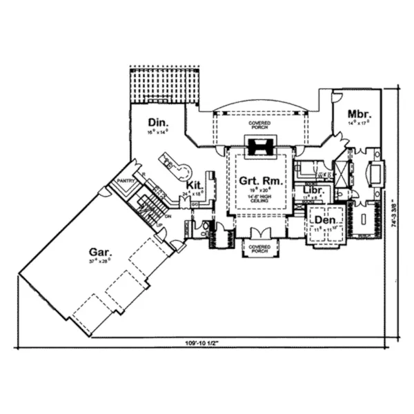 Luxury House Plan First Floor - Tranquil Point Sunbelt Home 038D-0756 - Shop House Plans and More