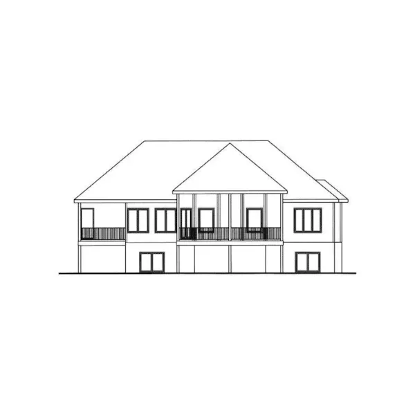 Cabin & Cottage House Plan Rear Elevation - Sheephill Lane Traditional Home 038D-0757 - Shop House Plans and More