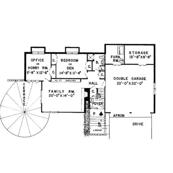 Contemporary House Plan Lower Level Floor - Heber Spring Contemporary Home 038D-0766 - Search House Plans and More