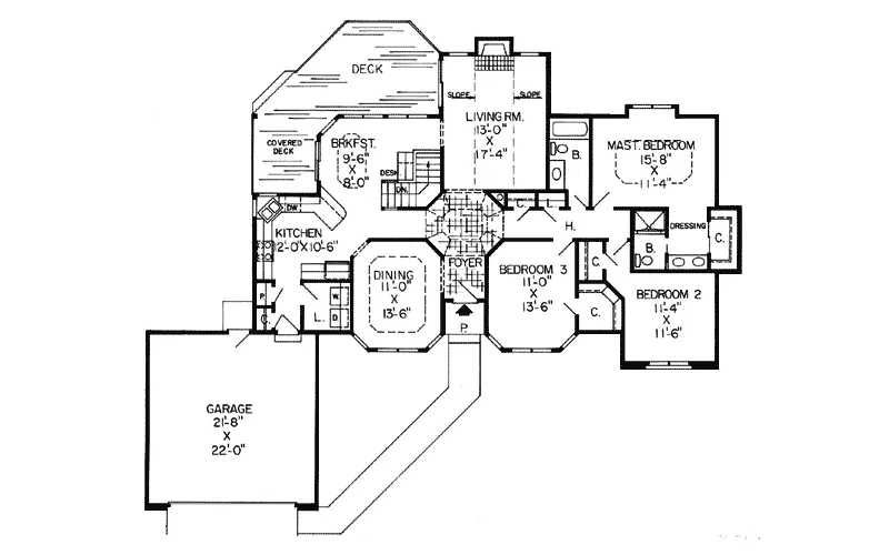Ranch House Plan First Floor - Warner Spring Ranch Home 038D-0769 - Shop House Plans and More