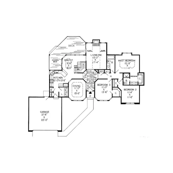 Ranch House Plan First Floor - Warner Spring Ranch Home 038D-0769 - Shop House Plans and More