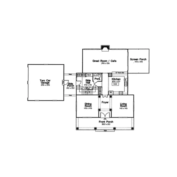 Country House Plan First Floor - Norwalk Country Farmhouse 038D-0773 - Shop House Plans and More