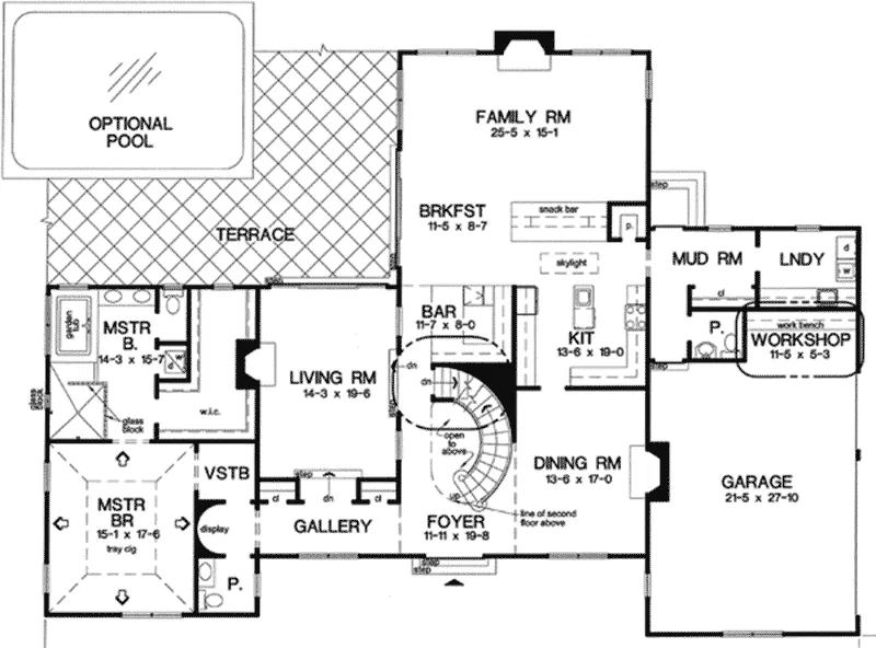 European House Plan First Floor - Gia Luxury European Home 038D-0774 - Search House Plans and More