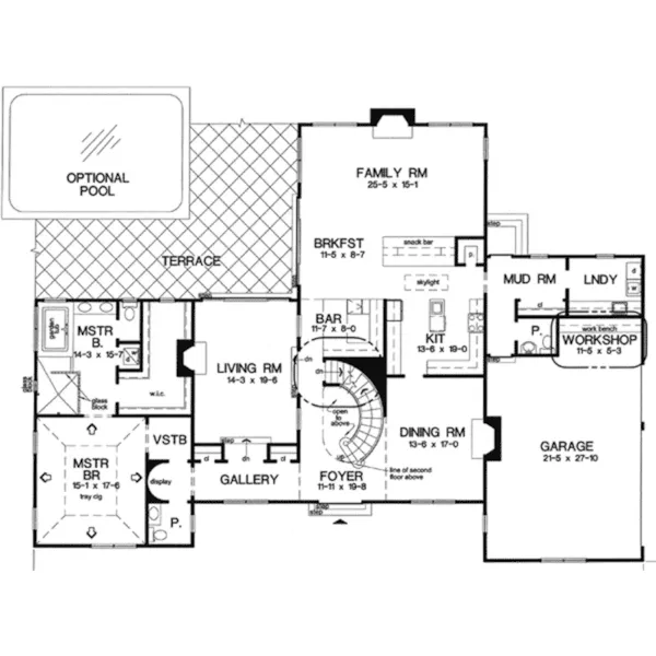 European House Plan First Floor - Gia Luxury European Home 038D-0774 - Search House Plans and More