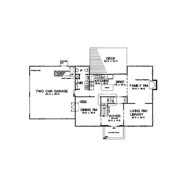 Colonial House Plan First Floor - Norfolk Place Georgian Home 038D-0776 - Shop House Plans and More