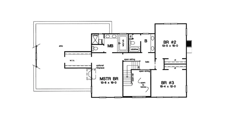 Colonial House Plan Second Floor - Norfolk Place Georgian Home 038D-0776 - Shop House Plans and More