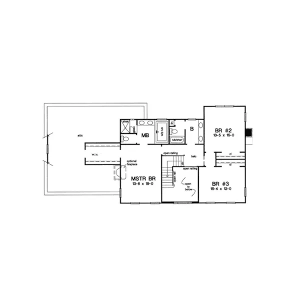 Colonial House Plan Second Floor - Norfolk Place Georgian Home 038D-0776 - Shop House Plans and More