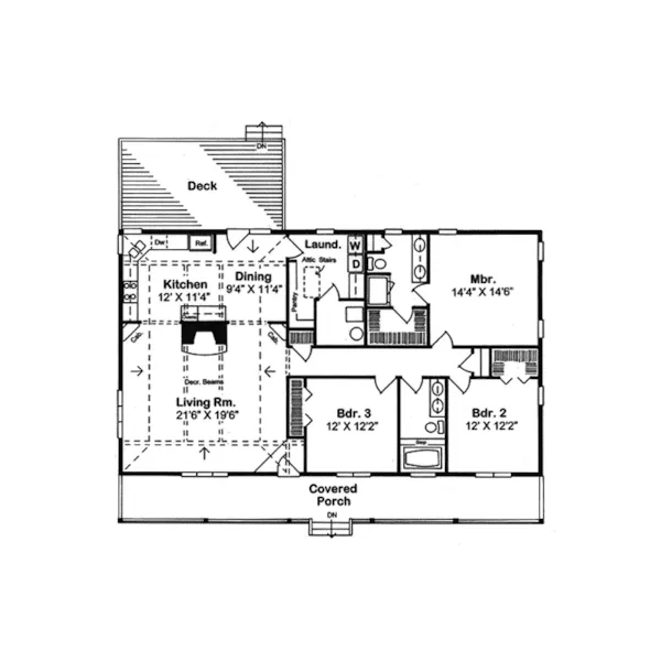 Country House Plan First Floor - Vandenhaven Country Ranch Home 038D-0783 - Shop House Plans and More