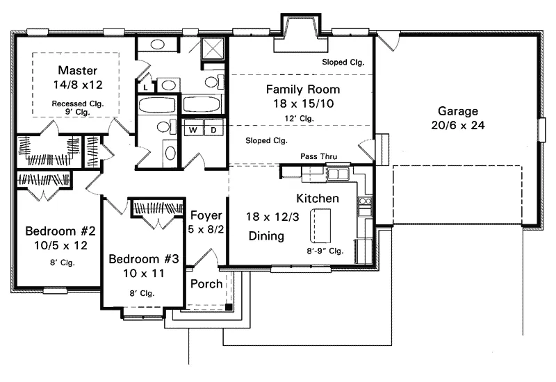 European House Plan First Floor - Morgan Meadows Ranch Home 039D-0003 - Shop House Plans and More