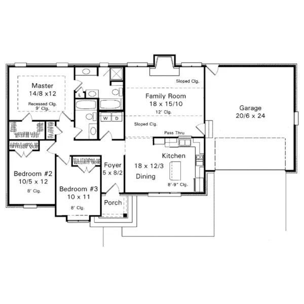 Neoclassical House Plan First Floor - Morgan Meadows Ranch Home 039D-0003 - Shop House Plans and More