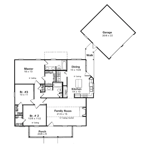 Country House Plan First Floor - Baywood Park Country Home 039D-0005 - Search House Plans and More