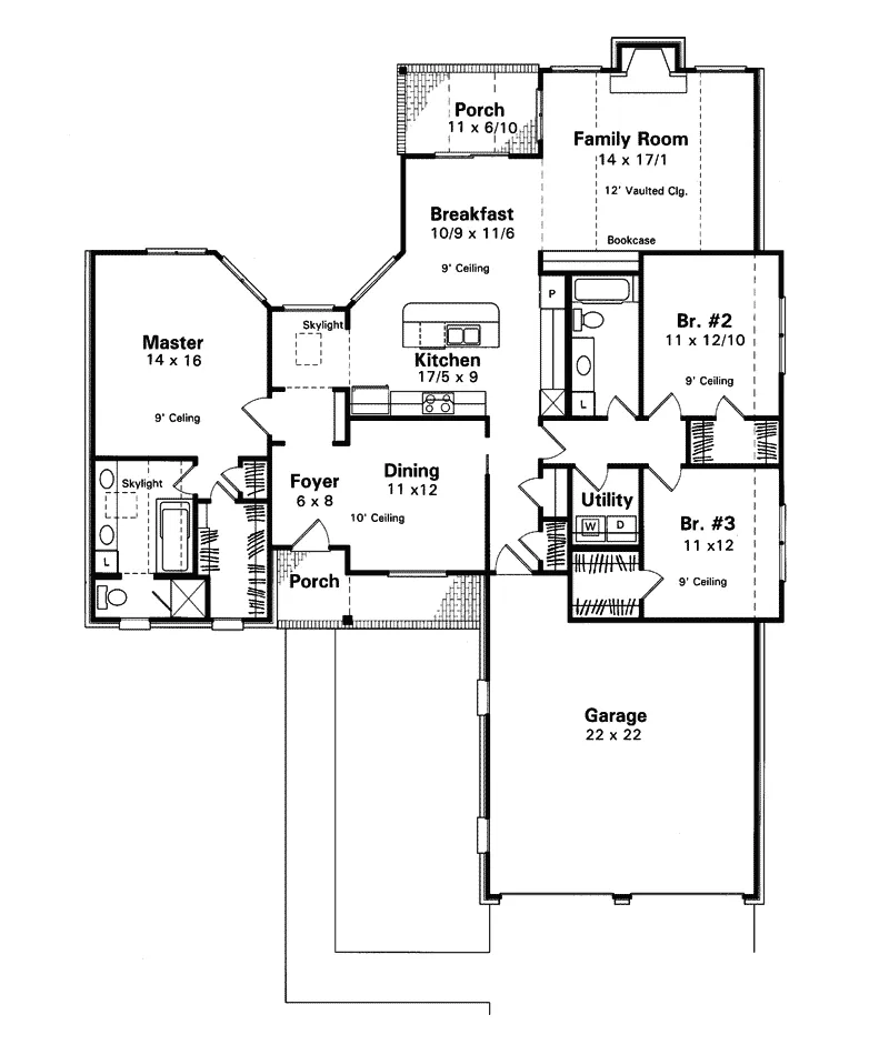 Southern House Plan First Floor - Whitley Gardens Traditional Home 039D-0013 - Shop House Plans and More