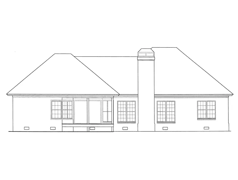 Southern House Plan Rear Elevation - Bolsa Knoll Ranch Home 039D-0014 - Search House Plans and More