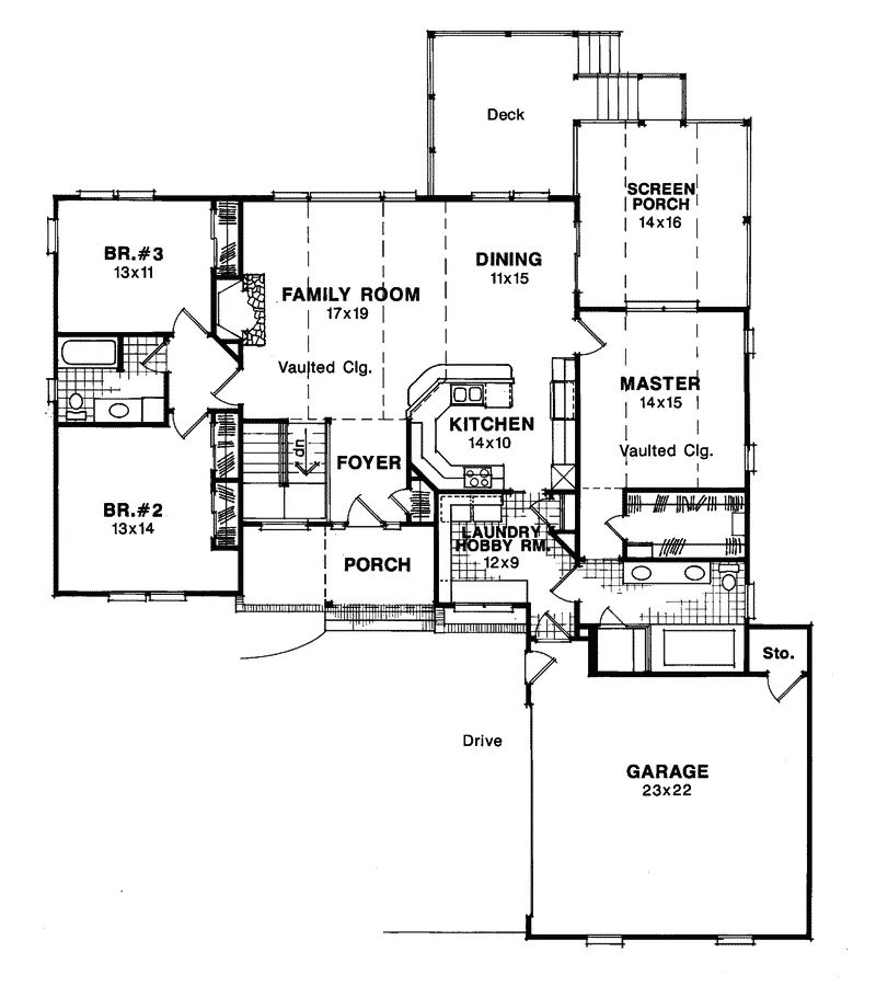 Ranch House Plan First Floor - Bittersweet Neoclassical Home 039D-0016 - Search House Plans and More