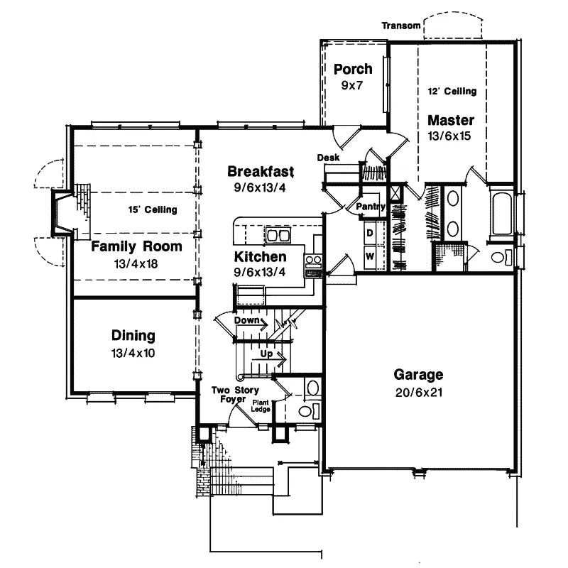 European House Plan First Floor - Shipley Traditional Home 039D-0018 - Shop House Plans and More