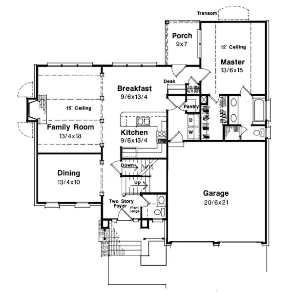 Southern House Plan First Floor - Shipley Traditional Home 039D-0018 - Shop House Plans and More