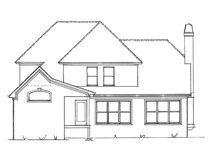 European House Plan Rear Elevation - Shipley Traditional Home 039D-0018 - Shop House Plans and More