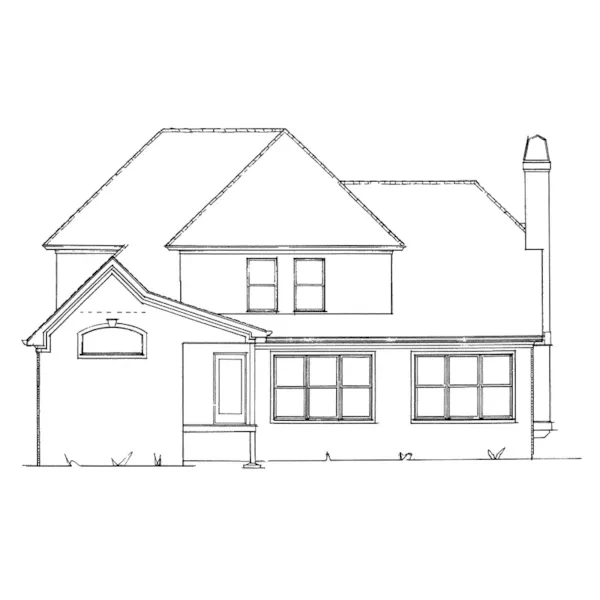 Southern House Plan Rear Elevation - Shipley Traditional Home 039D-0018 - Shop House Plans and More