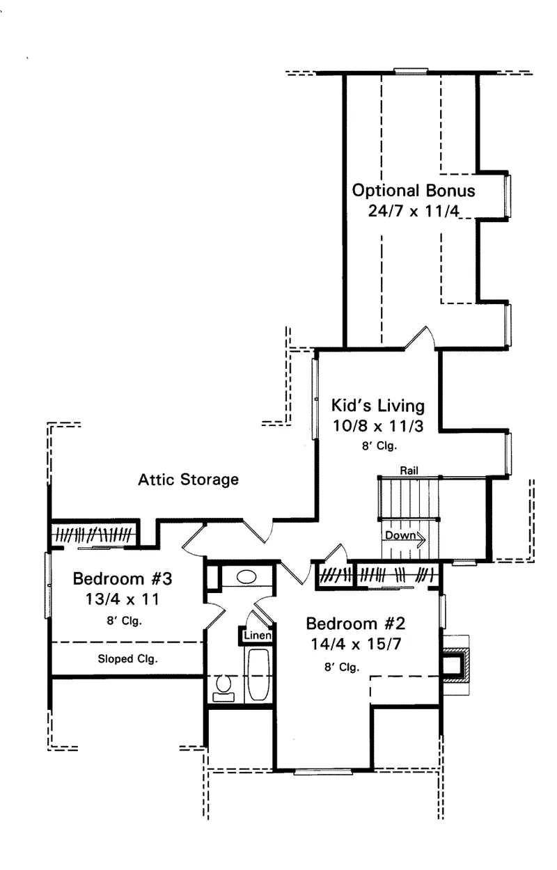 Country House Plan Second Floor - Fulton Park Acadian Home 039D-0020 - Search House Plans and More