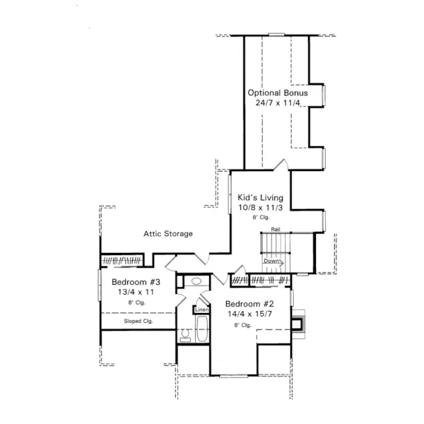 Country House Plan Second Floor - Fulton Park Acadian Home 039D-0020 - Search House Plans and More