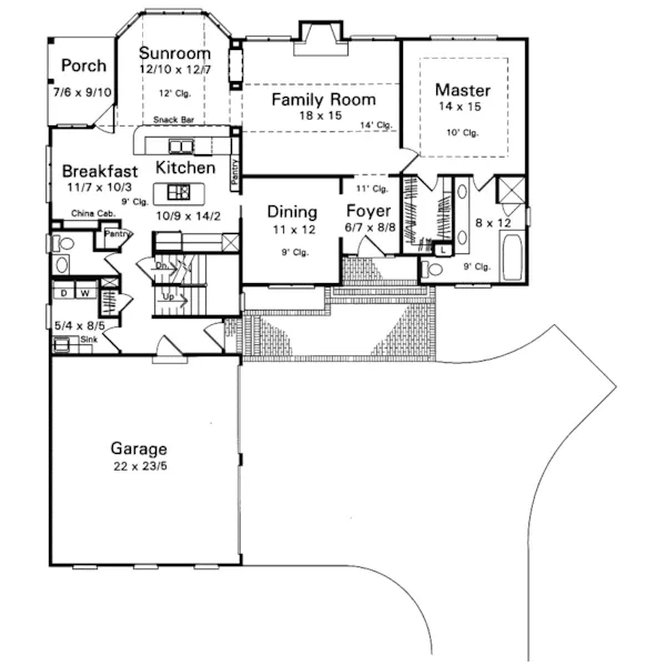 Country House Plan First Floor - Sacracrest Country French Home 039D-0021 - Shop House Plans and More