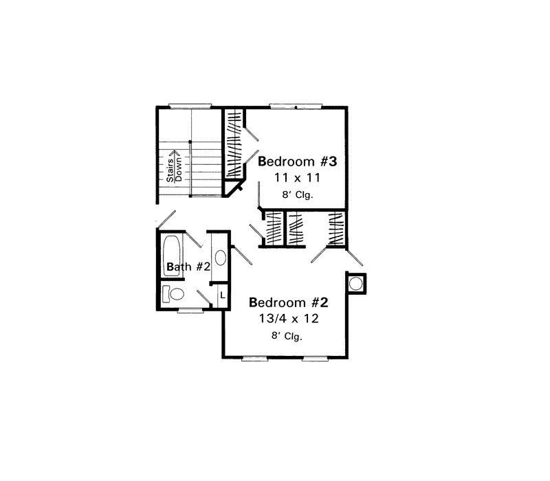 Southern House Plan Second Floor - Carmel Valley Farmhouse 039D-0027 - Search House Plans and More