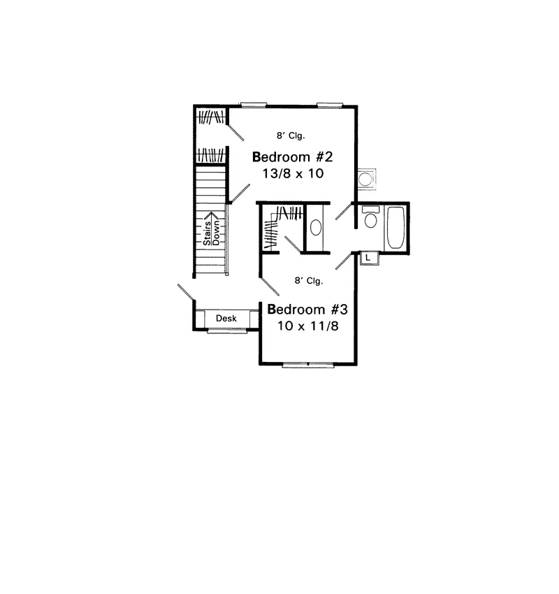 Shingle House Plan Second Floor - Ludwig Country Home 039D-0029 - Shop House Plans and More
