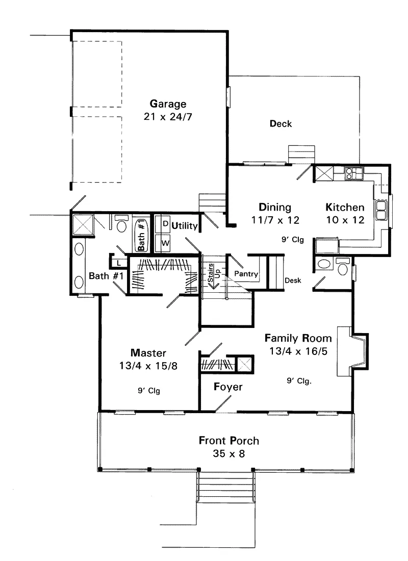 Lake House Plan First Floor - Delmonte Country Farmhouse 039D-0030 - Search House Plans and More