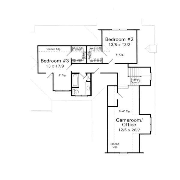 Waterfront House Plan Second Floor - Farrell Crossing Southern Home 039D-0034 - Search House Plans and More