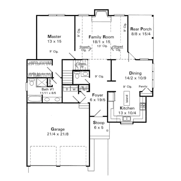 Country House Plan First Floor - Tehama Country French Home 039D-0037 - Shop House Plans and More