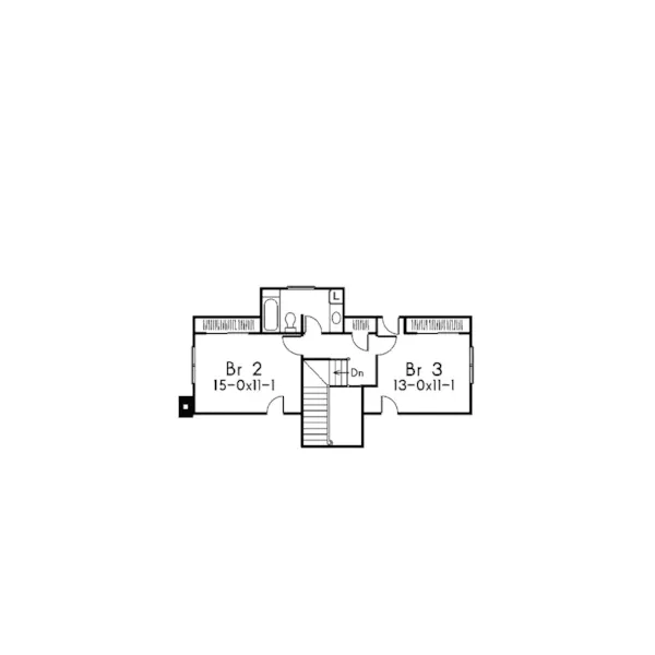 Traditional House Plan Second Floor - Farmview Acadian Country Home 040D-0001 - Search House Plans and More