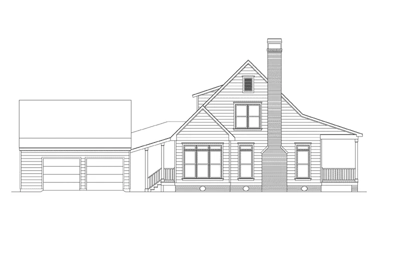 Traditional House Plan Left Elevation - Farmview Acadian Country Home 040D-0001 - Search House Plans and More