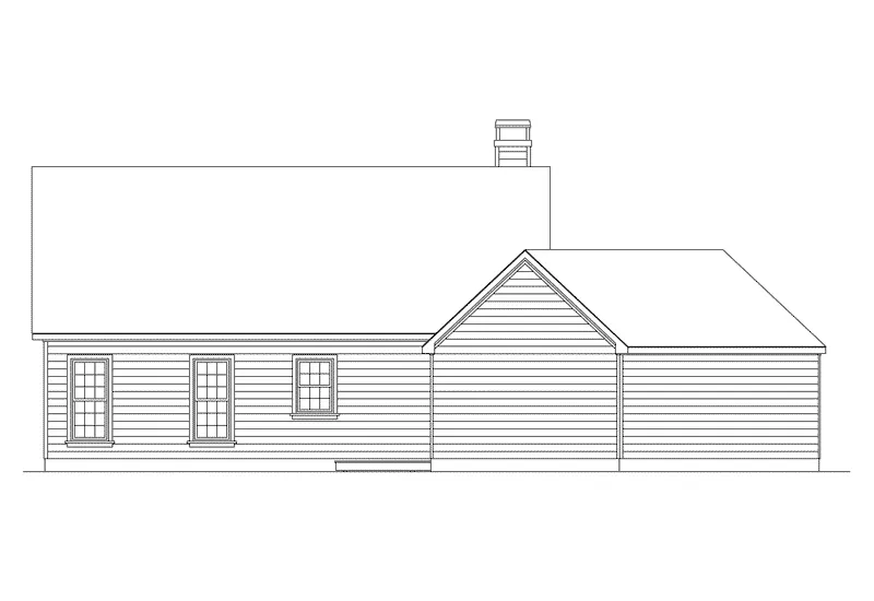 Traditional House Plan Rear Elevation - Cedarwood Country Bungalow Home 040D-0003 - Search House Plans and More