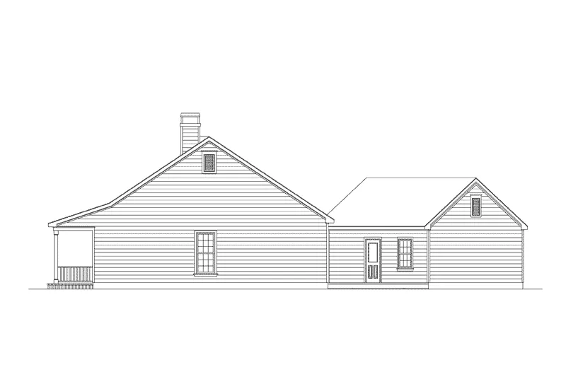 Farmhouse Plan Right Elevation - Cedarwood Country Bungalow Home 040D-0003 - Search House Plans and More