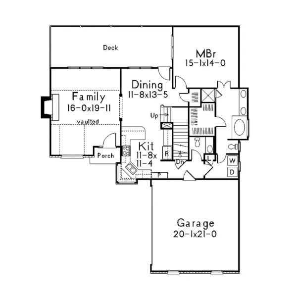 Traditional House Plan First Floor - Fulton Southern Home 040D-0004 - Search House Plans and More