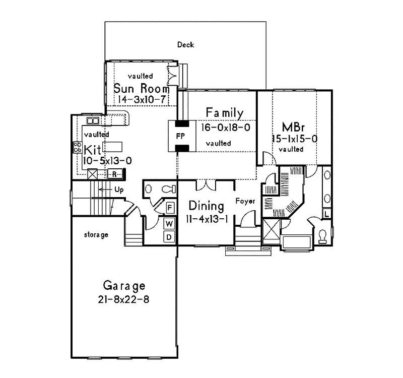Craftsman House Plan First Floor - Valleyside Craftsman Home 040D-0005 - Shop House Plans and More