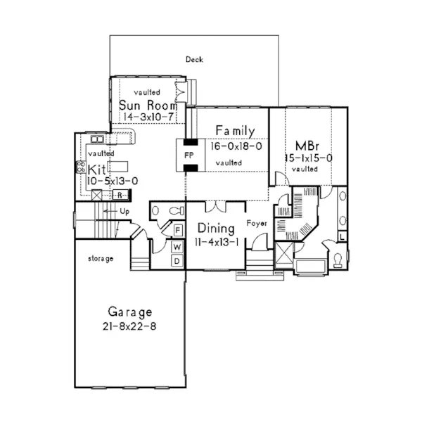 European House Plan First Floor - Valleyside Craftsman Home 040D-0005 - Shop House Plans and More