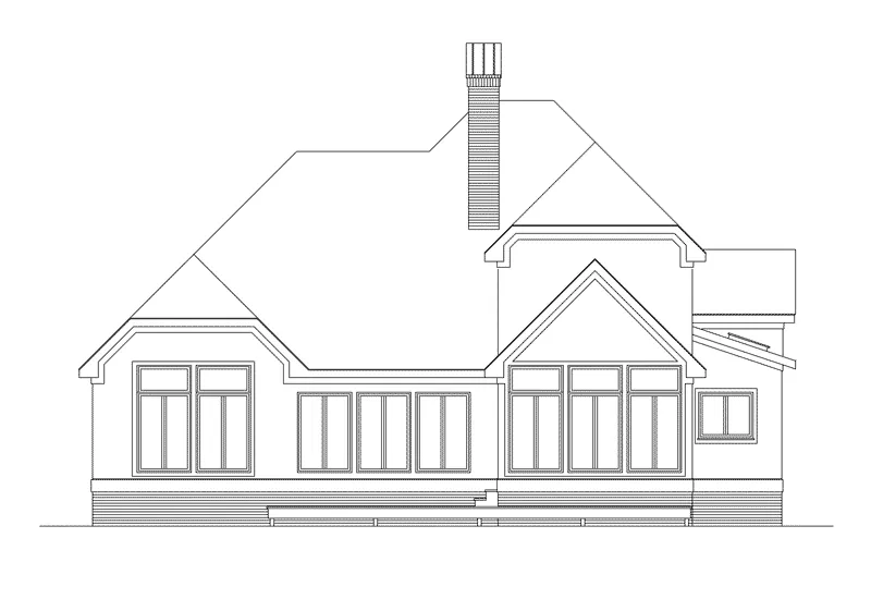 Craftsman House Plan Rear Elevation - Valleyside Craftsman Home 040D-0005 - Shop House Plans and More