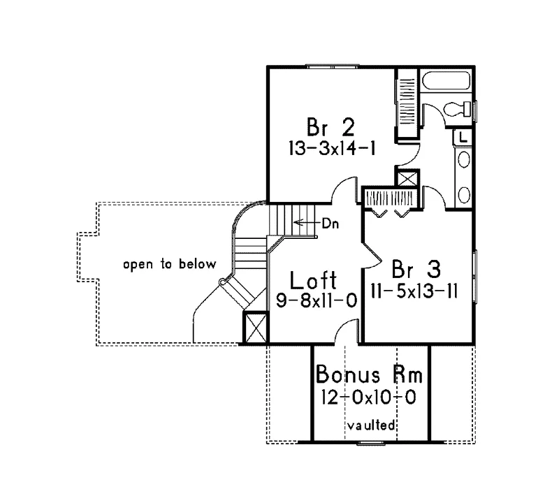 Southern House Plan Second Floor - Ferguson Modern Home 040D-0006 - Search House Plans and More
