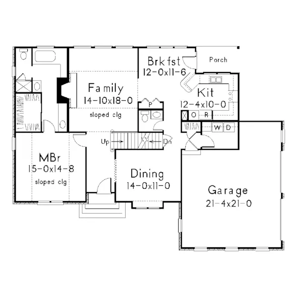 Colonial House Plan First Floor - Genmore Southern Colonial Home 040D-0007 - Search House Plans and More