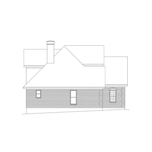 Colonial House Plan Left Elevation - Genmore Southern Colonial Home 040D-0007 - Search House Plans and More