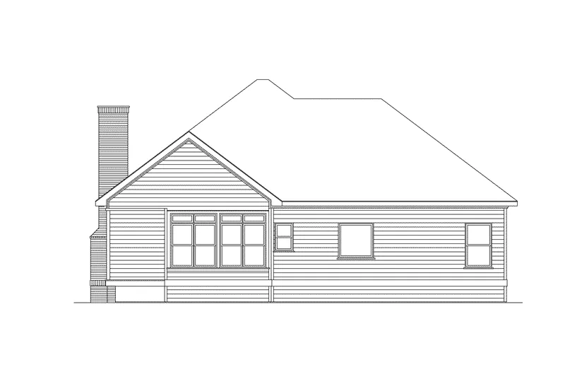Ranch House Plan Rear Elevation - Bedford Country Ranch Home 040D-0008 - Search House Plans and More