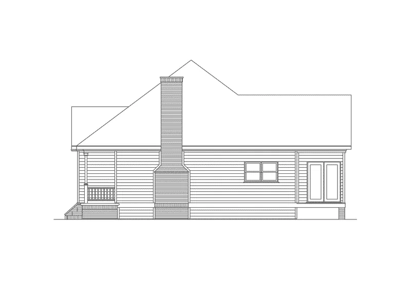Ranch House Plan Right Elevation - Bedford Country Ranch Home 040D-0008 - Search House Plans and More