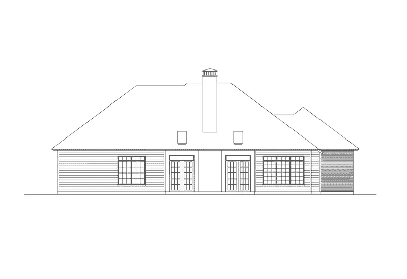 European House Plan Rear Elevation - Pembrooke Traditional Home 040D-0011 - Shop House Plans and More